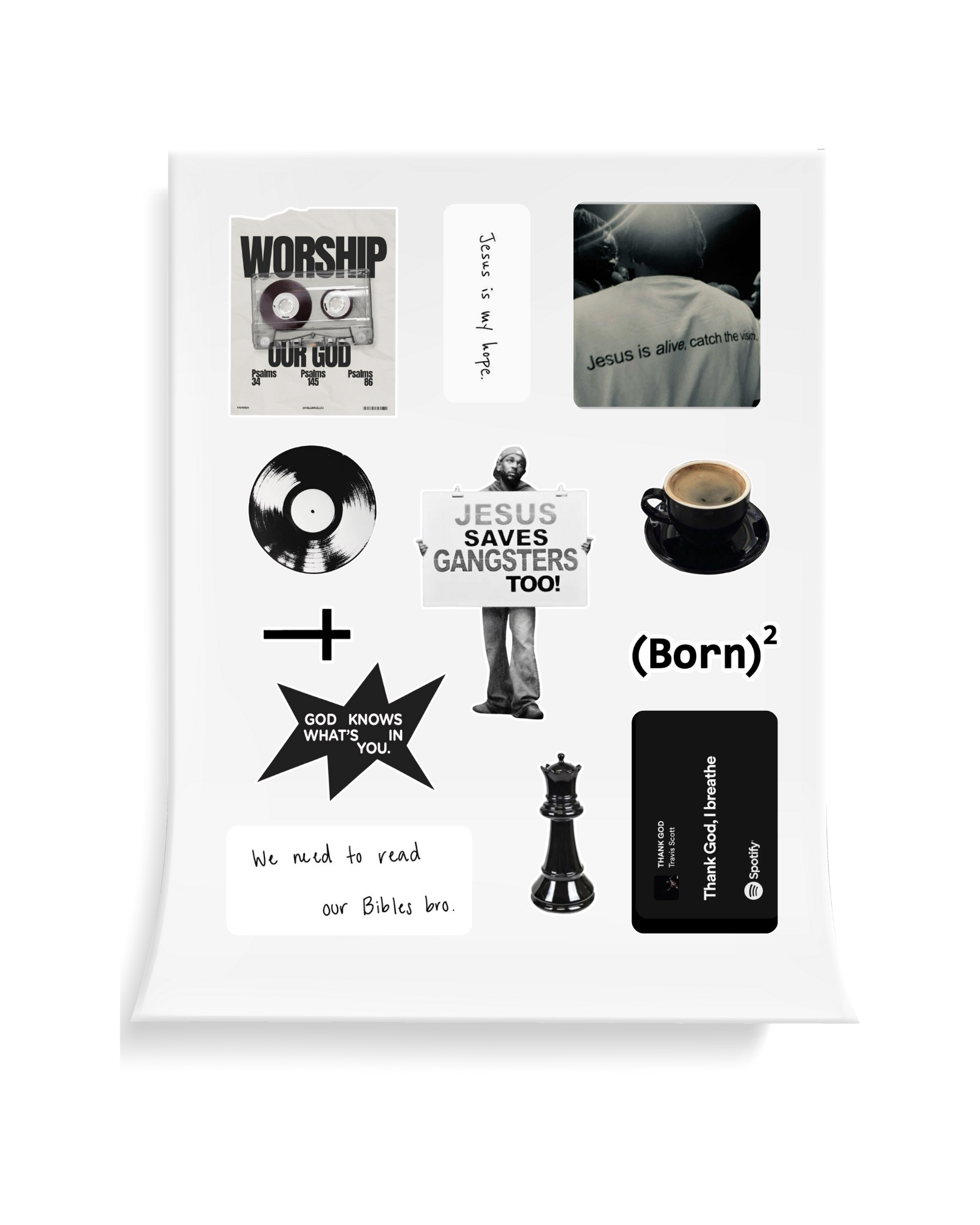 Born Again Epoxy Sticker Set
